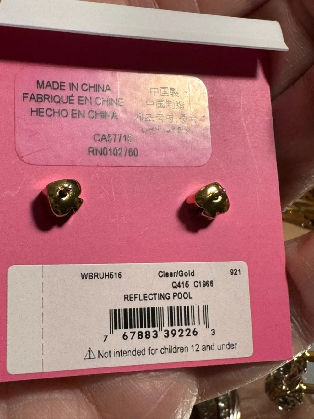 kate spade Gold-Tone Triple Crystal Stud Earrings & matching stone Bracelet - Picture 4 of 10